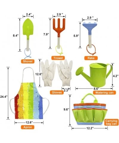 Kids Gardening Tool Set 7pcs Garden Tools for Kids Shovels Watering Can Gloves Outdoor Beach Toys for Boys and Girls $32.75 T...