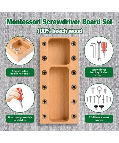 Montessori Screw Driver Board for Kids Screw Sorter Game Basic Skills Educational Sensory Learning Toy for 3 4 5 Year Old Kid...