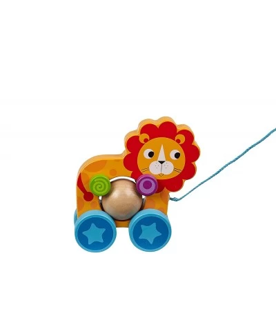 Toysters Pull Along Lion Walking Toy | Wood Animal Walker Toys for Boys and Girls | Gifts for Toddler Babies 1 Year Old and U...