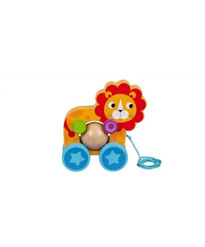 Toysters Pull Along Lion Walking Toy | Wood Animal Walker Toys for Boys and Girls | Gifts for Toddler Babies 1 Year Old and U...