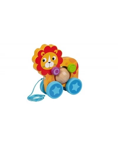 Toysters Pull Along Lion Walking Toy | Wood Animal Walker Toys for Boys and Girls | Gifts for Toddler Babies 1 Year Old and U...