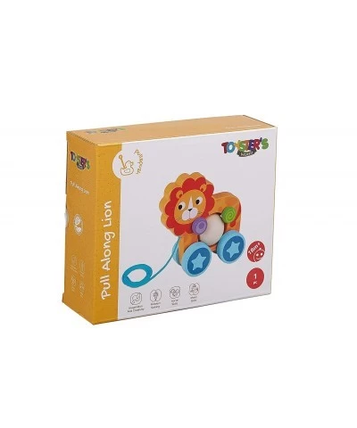 Toysters Pull Along Lion Walking Toy | Wood Animal Walker Toys for Boys and Girls | Gifts for Toddler Babies 1 Year Old and U...