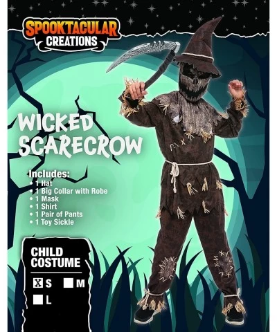 Halloween Boys Wicked Scarecrow Costume Kids Scary Scarecrow Dress-up for Toddlers Role-Playing $58.89 Kids' Costumes