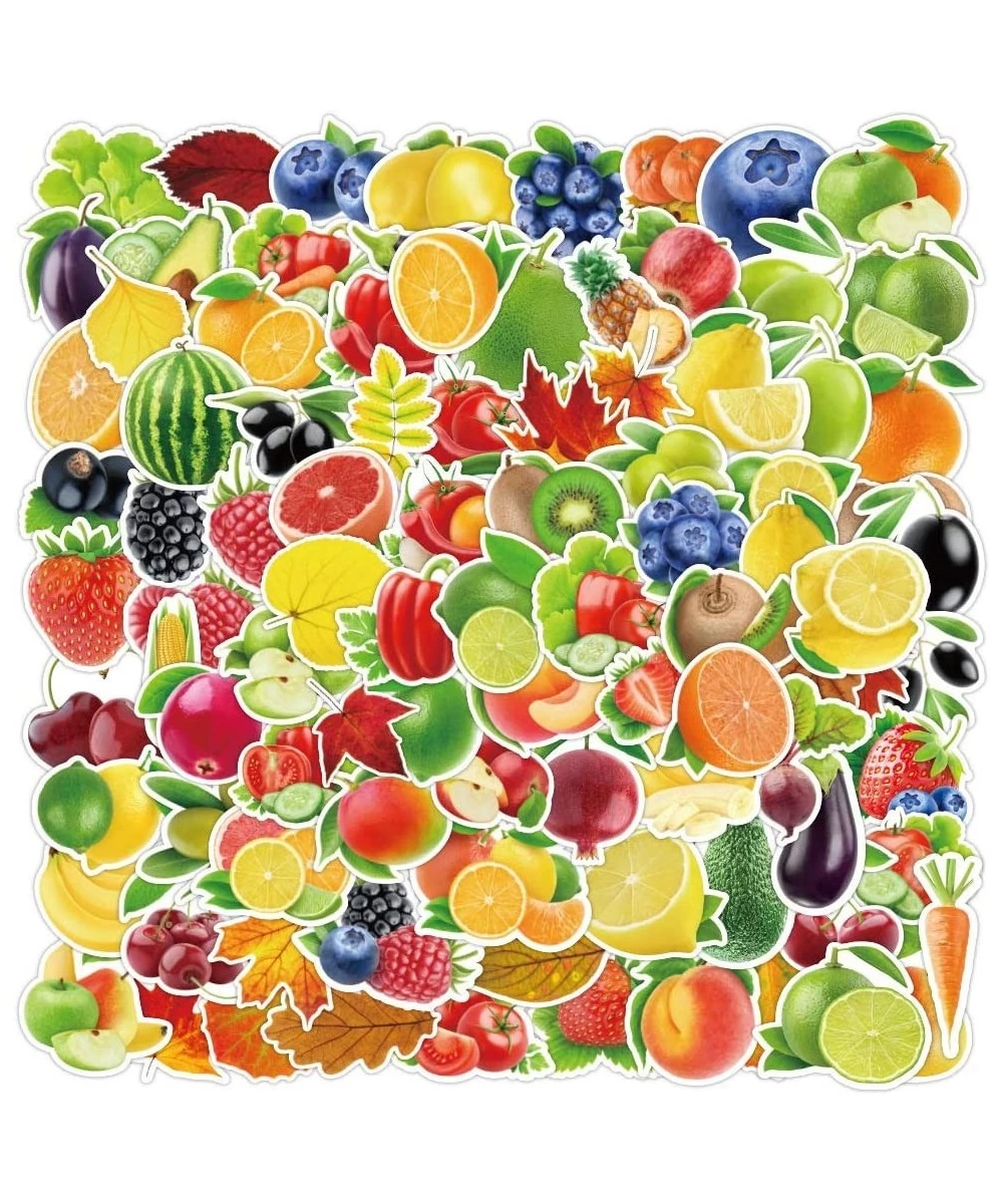 Cute Fruits Vegetables Stickers 100 PCS Lovely Waterproof Stickers for Adults Kids Teen| Aesthetic Stickers for Laptop Skateb...