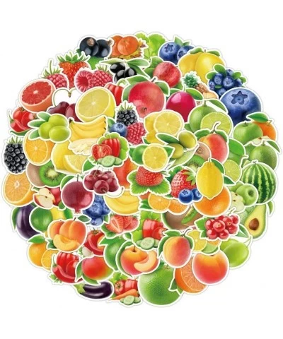 Cute Fruits Vegetables Stickers 100 PCS Lovely Waterproof Stickers for Adults Kids Teen| Aesthetic Stickers for Laptop Skateb...