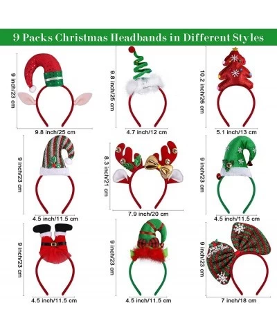 9 Pack Christmas Headbands 9 Assorted Styles Adorable Xmas Headwear for Christmas Costume Accessories Party Favors $29.36 Kid...