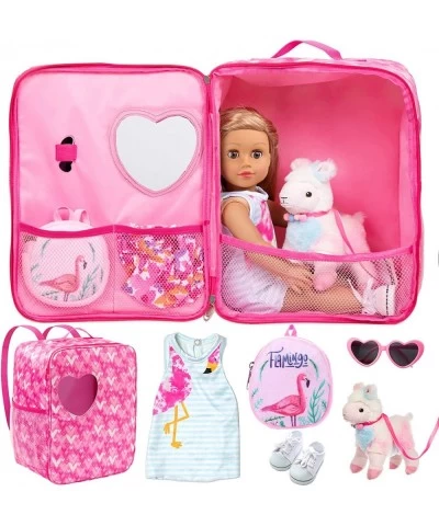 18 Inch Girl Doll Accessories with Doll Carrier Bag + Skirt + White Cloth Shoes + Doll Backpack + Doll Sunglasses + Toy Lamb(...