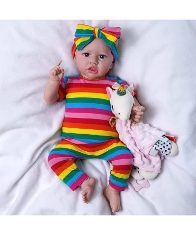 RSG Realistic Reborn Baby Dolls - 18In Life-Like Newborn Baby Dolls Girl Blue Eyes Real Life Baby Dolls with Toy Accessories ...