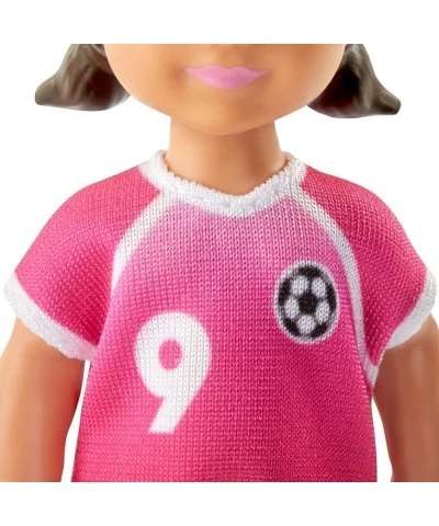 Soccer Coach Playset with Blonde Soccer Coach Doll Student Doll and Accessories: Soccer Ball Clipboard Goal Net Cones Bench a...