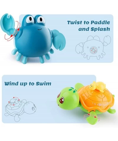 Baby Bath Toys w/ Organizer Water Squirting Octopus Wind Up Swimming Turtle Bathtub & Shower Stacking Cups Gift for 6 9 12 18...