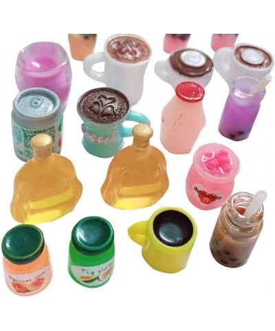 100pcs Miniature Drinks Decoration Mixed Wine Coffee Resin Sets for Childrens Doll House Pretend Kitchen Play Cooking Game DI...