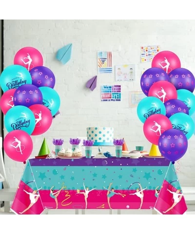 115 Pcs Gymnastics Birthday Party Supplies Including Gymnastics Dance Disposable Tableware Plates Cups Gymnast Tablecloth and...