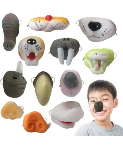 Assorted Animal Noses for Kids Set of 12 Includes Elephant Rhino Pig Alligator and More Zoo and Safari Birthday Party Supplie...