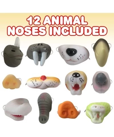 Assorted Animal Noses for Kids Set of 12 Includes Elephant Rhino Pig Alligator and More Zoo and Safari Birthday Party Supplie...