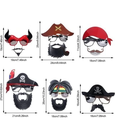 6pcs Halloween Glasses Pirate Beard Sunglasses 3D Novelty Eyeglasses Costume Frames Funny Glasses for Halloween Pirate Party ...