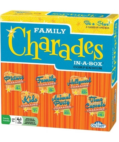 Charades Party Game - Family Charades-in-a-Box Compendium Board Game - Features 6 Themes 360 Cards Spinner And Sand-Timer (Ag...