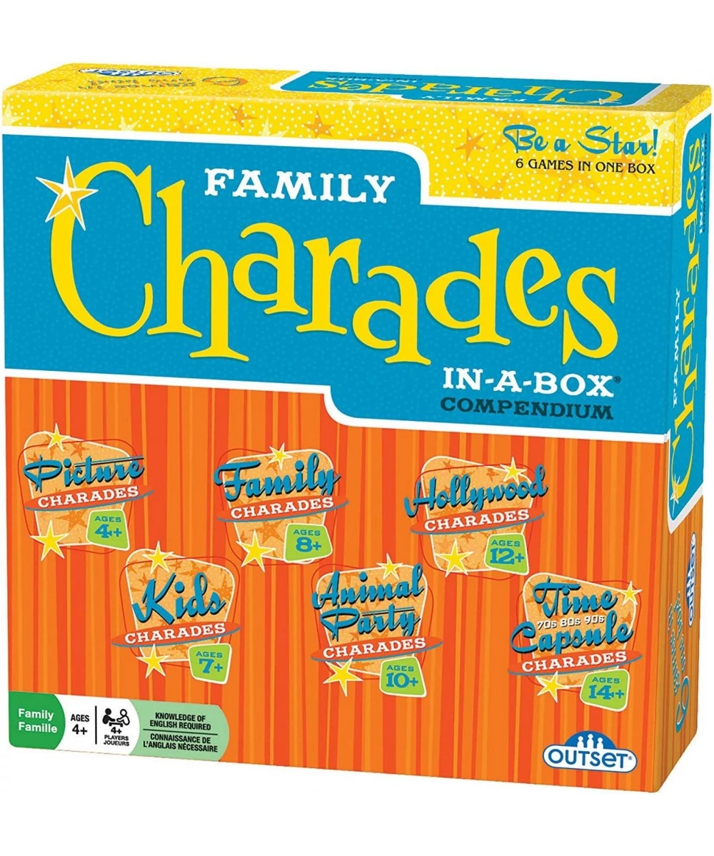 Charades Party Game - Family Charades-in-a-Box Compendium Board Game - Features 6 Themes 360 Cards Spinner And Sand-Timer (Ag...