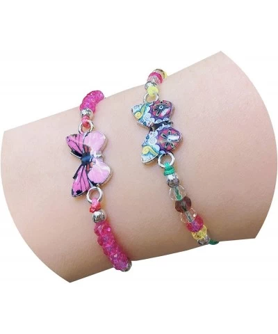 12pc Women Girl Butterfly Woven Friendship Crystal Bead Bracelet Value Set Kids Party Favor Adjustable Bracelet $17.72 Kids' ...