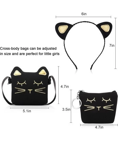 3 Pcs Cat Shoulder Bag Set Cute Hand Bags Handbag with Mini Coin Purse Cat Headband for Christmas Girl Birthday (Black) $24.9...