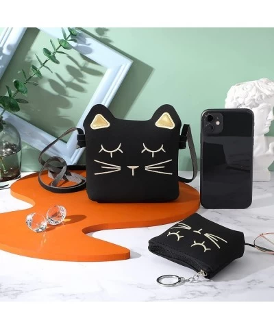 3 Pcs Cat Shoulder Bag Set Cute Hand Bags Handbag with Mini Coin Purse Cat Headband for Christmas Girl Birthday (Black) $24.9...