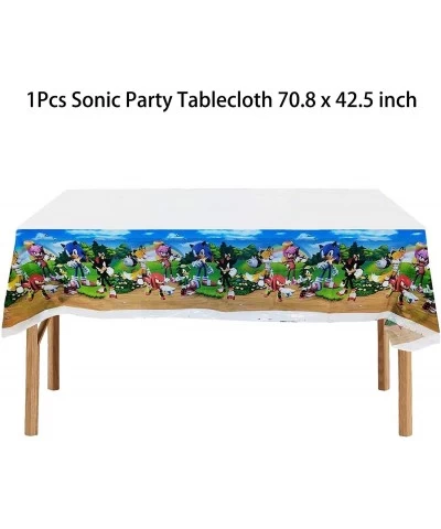 Sonic Birthday Party Supplies 82Pcs Sonic Birthday Decorations Sonic the Hedgehog Party Supplies with Plates Napkins Banner B...