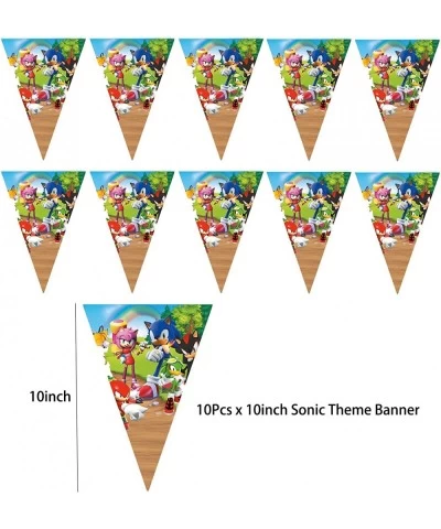 Sonic Birthday Party Supplies 82Pcs Sonic Birthday Decorations Sonic the Hedgehog Party Supplies with Plates Napkins Banner B...