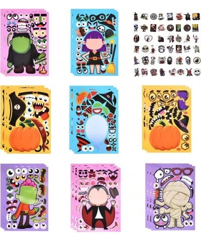 24Pcs Make-a-face Sticker Sheets to Make Funny Sticker Crafts and 50Pcs Halloween Theme Stickers for Water Bottles Cute VSCO ...