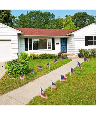 36 Pack Small American Flags on Stick 4th of July US Handheld Flags Mini Patriotic Red White and Blue Party Garden Decoration...