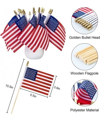 36 Pack Small American Flags on Stick 4th of July US Handheld Flags Mini Patriotic Red White and Blue Party Garden Decoration...