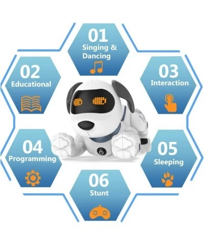 Remote Control Robot Dog Toys for Kids RC Stunt Programmable Robot Puppy Toy Dog Interactive with Commands Sing Dance Bark Wa...