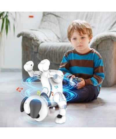 Remote Control Robot Dog Toys for Kids RC Stunt Programmable Robot Puppy Toy Dog Interactive with Commands Sing Dance Bark Wa...