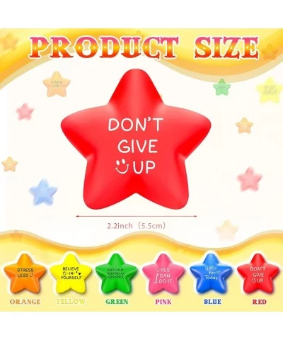 30 Pieces Motivational Star Stress Balls 2.2 Inch Stress Relief Ball with Quotes Colorful Foam Ball Inspirational Hand Exerci...