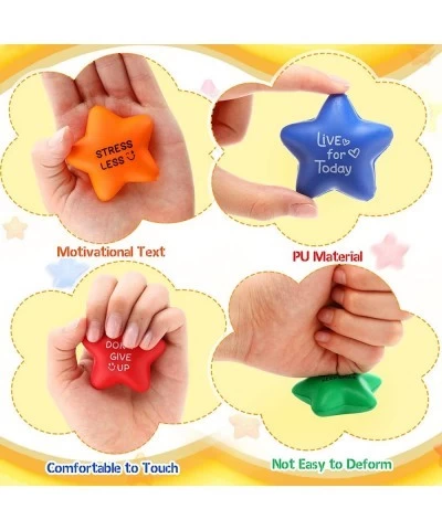 30 Pieces Motivational Star Stress Balls 2.2 Inch Stress Relief Ball with Quotes Colorful Foam Ball Inspirational Hand Exerci...