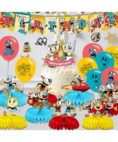 The Cuphead Show Birthday Party Decorations 8Pcs Cuphead Theme Party Centerpieces Table Toppers Cake Toppers The Cuphead Show...