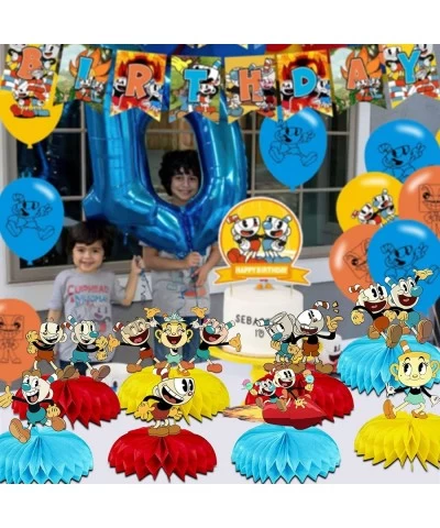 The Cuphead Show Birthday Party Decorations 8Pcs Cuphead Theme Party Centerpieces Table Toppers Cake Toppers The Cuphead Show...