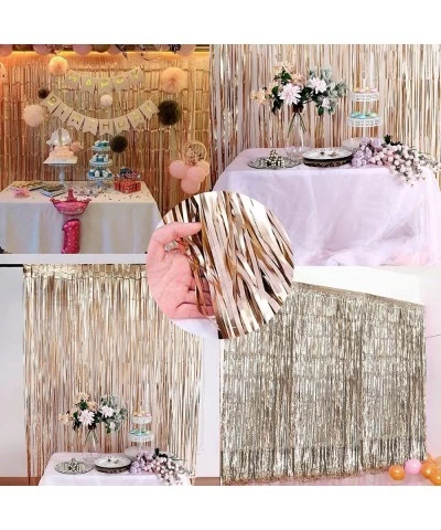 2 Pack Backdrop Curtain 3FT x 8FT Metallic Tinsel Foil Fringe Curtains Photo Booth Background for Baby Shower Party Birthday ...