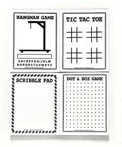 Game Pads - Four Fun Games (800 Sheets) - Tic-Tac-Toe Hangman Dot to Dot Scribble Pad $30.81 Board Games