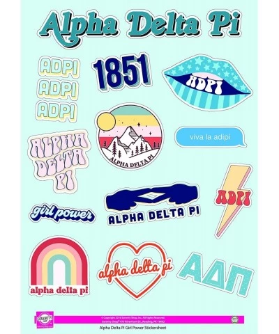 Alpha Delta Pi - Sticker Sheet - Girl Power $19.01 Kids' Drawing & Writing Boards