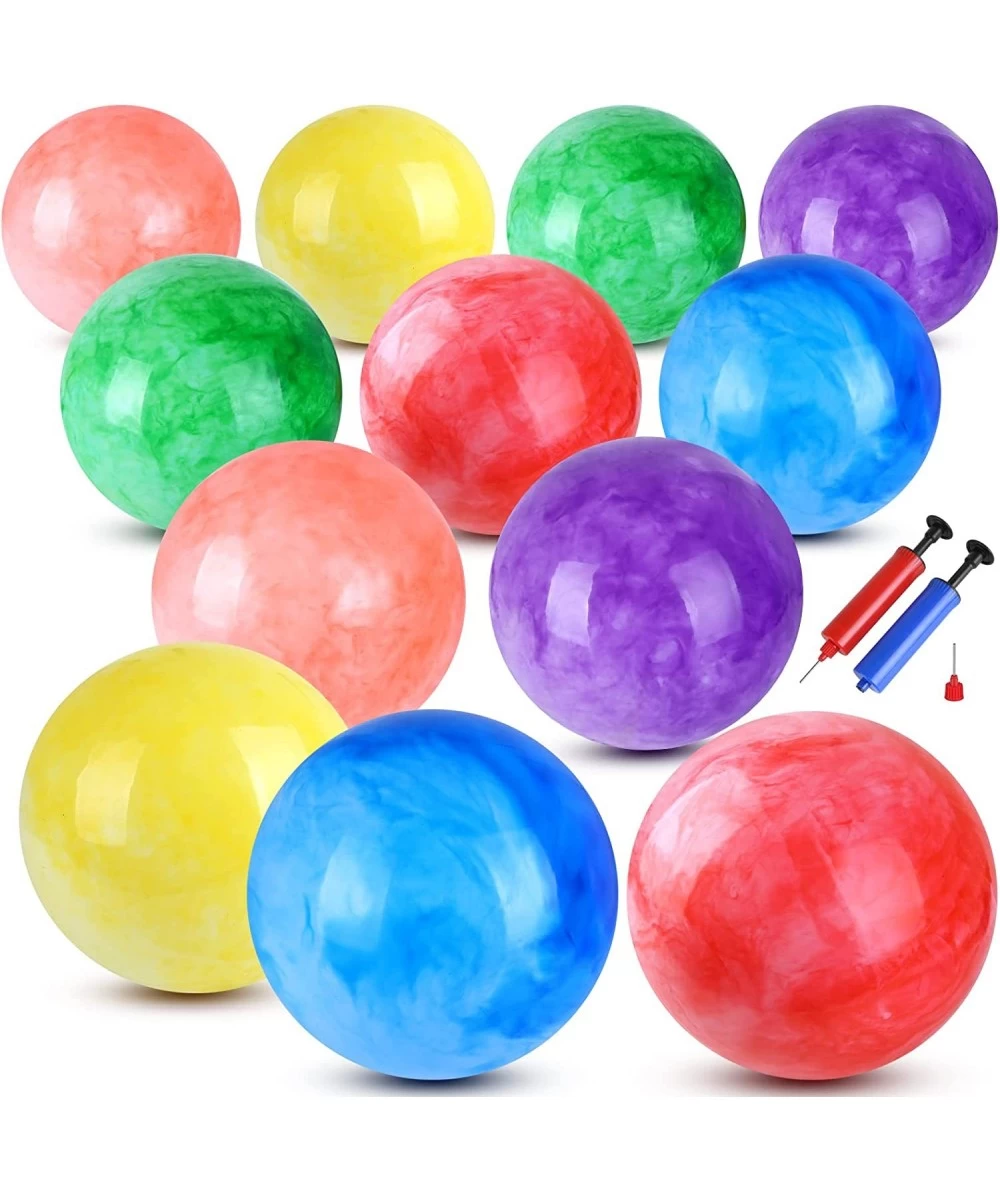 12 Pcs 9 Inch Inflatable Balls for Kids & 2 Hand Pump Bouncy Beach Ball Kickball Toys Pets School Playground Indoor/Outdoor P...