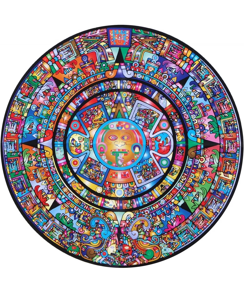 Puzzle-Aztec Totem-1000 Pieces Round Puzzle Color Challenge Jigsaw Puzzles for Adults and Kids(Aztec Totem) $30.33 Jigsaw Puz...