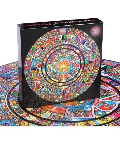 Puzzle-Aztec Totem-1000 Pieces Round Puzzle Color Challenge Jigsaw Puzzles for Adults and Kids(Aztec Totem) $30.33 Jigsaw Puz...