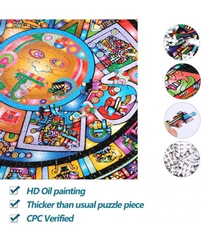 Puzzle-Aztec Totem-1000 Pieces Round Puzzle Color Challenge Jigsaw Puzzles for Adults and Kids(Aztec Totem) $30.33 Jigsaw Puz...