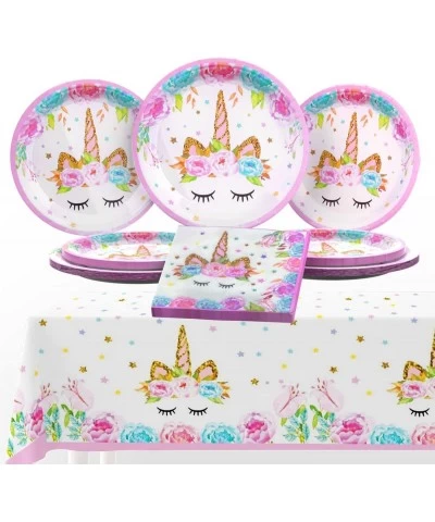 Unicorn Party Supplies Set Unicorn Plates and Napkins Table Cover Unicorn Birthday Party Decorations Serves 16 Guest $17.15 K...