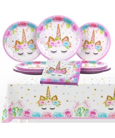 Unicorn Party Supplies Set Unicorn Plates and Napkins Table Cover Unicorn Birthday Party Decorations Serves 16 Guest $17.15 K...