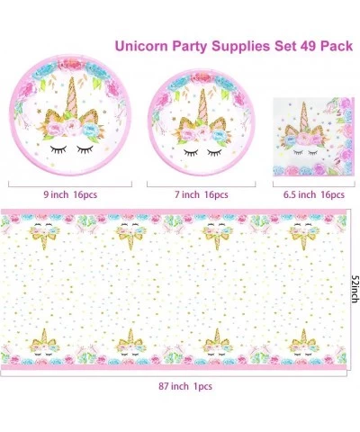 Unicorn Party Supplies Set Unicorn Plates and Napkins Table Cover Unicorn Birthday Party Decorations Serves 16 Guest $17.15 K...