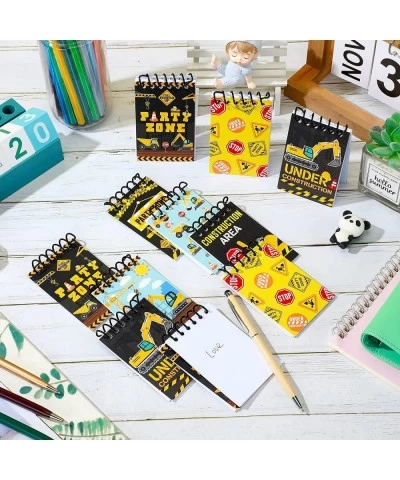 24 Pieces Construction Party Favors Mini Construction Spiral Notebooks Truck Construction Birthday Party Supplies for Kids Cl...