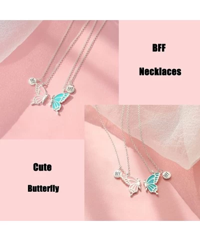 Butterfly Best Friend Necklaces for 2 Matching Butterfly Pendant Necklaces for Women Friendship BFF Necklaces for 2 Teen Girl...