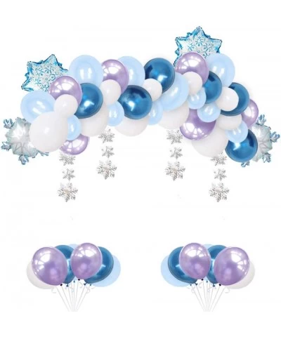 WOOACME 57Pcs Frozen Birthday Balloons Party Decorations Set Include Snowflake Decoration Frozen Balloons Snowflake Balloons ...