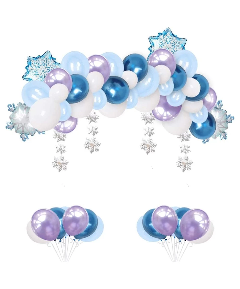 WOOACME 57Pcs Frozen Birthday Balloons Party Decorations Set Include Snowflake Decoration Frozen Balloons Snowflake Balloons ...