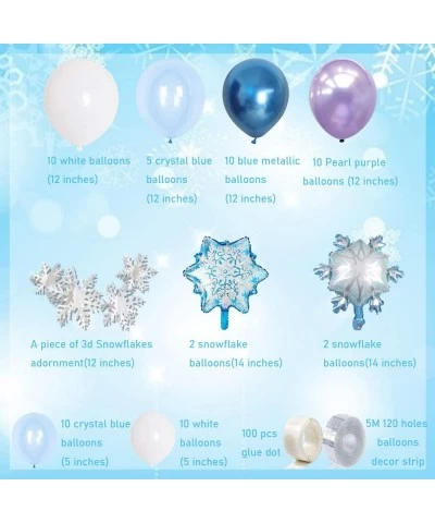 WOOACME 57Pcs Frozen Birthday Balloons Party Decorations Set Include Snowflake Decoration Frozen Balloons Snowflake Balloons ...